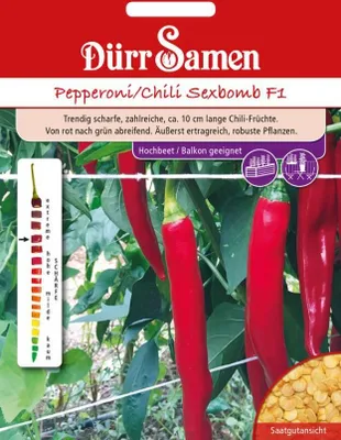 Produktbild von Dürr-Samen Pepperoni/ Chili Sexbomb F1, ertragreiche und robuste Pflanze, bildet zahlreiche Chili-Früchte