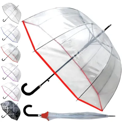 Produktbild von Transparenter Winddichter Regenschirm mit starkem Fiberglasrahmen