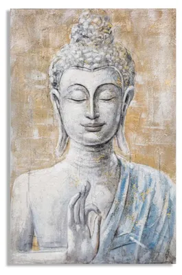 Produktbild von Leinwandbild Buddha Light B, betender Buddha mit Blattgold