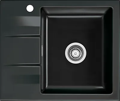 Produktbild von Systemceram KeraDomo Spüle GENEA 60 in NERO mit Handbetätigung / Einbauspüle
