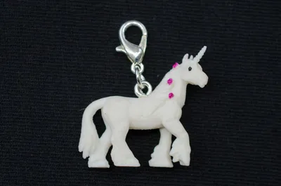 Produktbild von Einhorn Charm Anhänger Bettelarmband Miniblings Charms Unicorn Fantasy weiß rosa