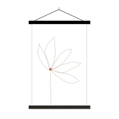 Produktbild von MuchoWow® Textilposter Minimalismus - Blumen - Linienkunst 60x90 cm mit schwarzem Rahmen - Poster Wohnzimmer