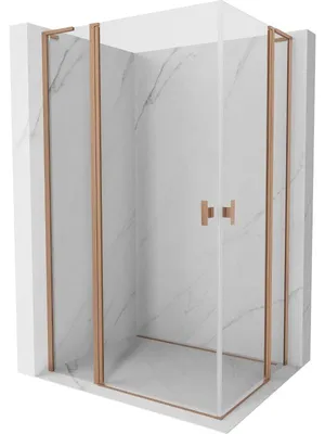 Obrázek produktu pro Mexen Mist L Duo skládací sprchový kout 100 x 90 cm, transparentní, kartáčovaná měď - 8A4L-100-090-65-00