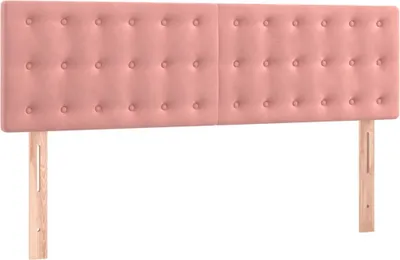 Obrázok produktu pre vidaXL Čelo postele ružové 144 x 5 x 78/88 cm, zamat