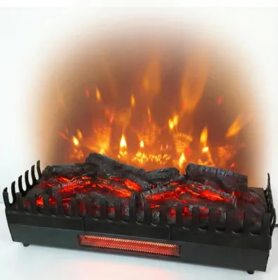 Obrázek produktu pro Elektrický krb s efektem plamene XL + topení 2000 W – s efektem žhnoucích polen – LED osvětlení – volně stojící – 67x23x24 cm