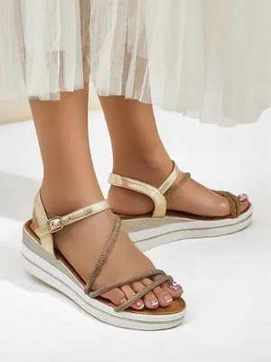 Produktbild von Royalfashion Damen-Keilabsatz-Sandalen mit Strass Ballosa, Größe 39