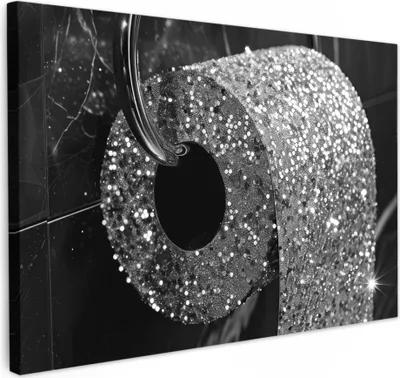 Produktbild von Wanddeko 90x60 cm - BadezimmerWC-Rolle, Leinwand Bilder, Wandbilder, Gemälde