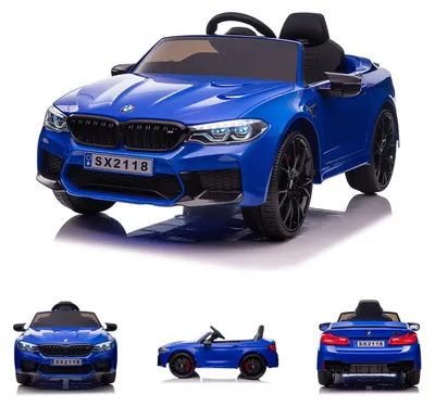 Obrázok produktu pre Elektrické autíčko Chipolino pre deti, model BMW M5, s diaľkovým ovládaním, hudbou, kolesami Eva a Bluetooth, modrej farby