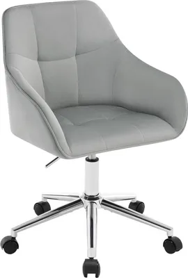 Produktbild von WOLTU Bürohocker Homeoffice Stuhl, Schminkstuhl, höhenverstellbar, mit Armlehnen Samtsitz : Hellgrau Farbe: Hellgrau