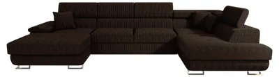 Produktbild von MIRJAN24 Wohnlandschaft Cotere Bis Cord, U-Form Eckcouch mit Schlaffunktion und Bettkasten (Farbe: Poso 06, Seite: Rechts)