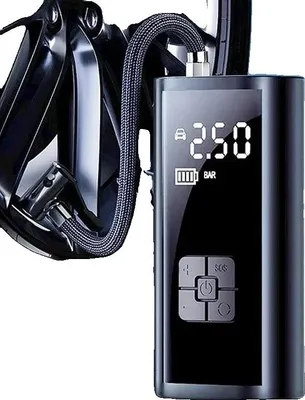 Image de Gonfleur de pneus portable, batterie 6000mAh, courant 12V, pression maximale 150 PSI, sans fil, alimenté par batterie