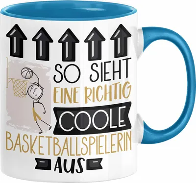 Produktbild von Basketballspielerin Geschenk Tasse Lustig Geschenkidee für Basketballspielerin Geburtstag So Sieht Eine Richtig Coole Basketballspielerin Aus Frauen Spruch (Blau)
