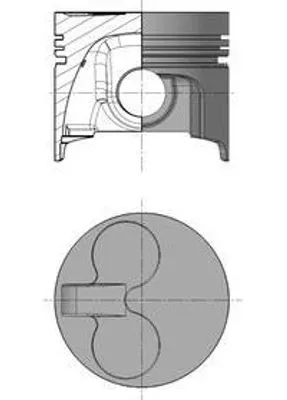 Produktbild von KOLBENSCHMIDT Kolben Zylinderbohrung 77,5 mm Kompressionshöhe 35,6 mm Reparaturstufe 0,50 Modell 41528650