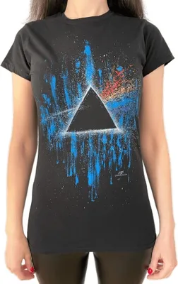 Image de Pink Floyd - "Dark Side Of The Moon" T-shirt pour femme RO1807 (M) (Noir/Bleu)