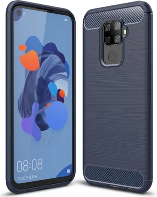Produktbild von Schutzhülle Handyhülle für Huawei Mate 30 Lite Case Cover Carbon Optik Blau