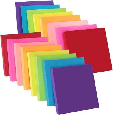 Produktbild von Haftnotizen selbstklebend, 76x76 mm, 16 Pads à 100 Blatt, bunt, für Büro und Schule