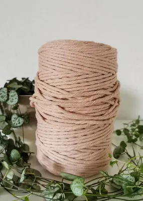 Image de Fil à macramé Fil de coton macramé Fil de bricolage NUDE 200 mètres 4 mm SECURISE