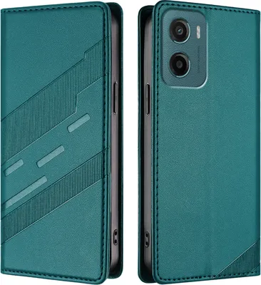 Produktbild von Hülle für Motorola Moto G05, Kunstleder Brieftaschen Handyhülle mit Kartenfach und Standfunktion Grün