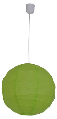 Image de Suspension "TIBET", abat-jour de style asiatique, en métal et en papier, de couleur verte, diamètre 40 cm, pour culot E27