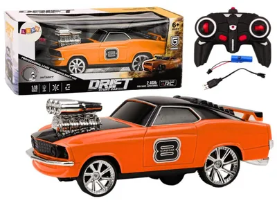 Produktbild von Leantoys Autko Zdalnie Sterowane 1:18 Drift 360 ?wiat?a D?wi?ki Pomara?czowy