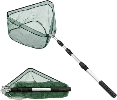 Zdjęcie produktu dla Składana siatka do połowu ryb - Teleskopowa sieć do zbierania - Połów pstrągów - Teleskopowy kij składany - 130 cm - Zielony
