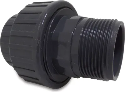 Produktbild von Profec Verschraubung PVC-U Innengewinde x Außengewinde 1 1/2 (6/4) Zoll, 10 bar, grau