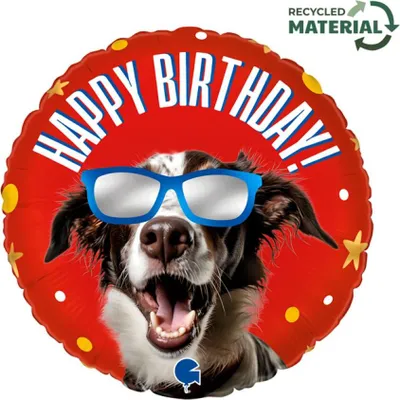 Produktbild von 18"/Ø46cm Folienballon "Happy Birthday"  Hund