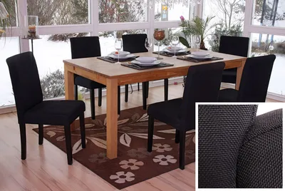 Obrázok produktu pre sada 6 stoličiek do jedálne Kuchynská stolička Littau ~ textil, čierna, tmavé nohy