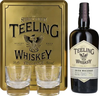Image de Teeling Whiskey SMALL BATCH Irish Whiskey Rum Cask 46% Vol. 0,7l in Tinbox avec 2 Verres