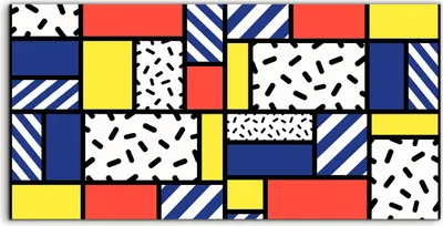 Produktbild von Coloray - Glasbild - 100x50 cm - Wandbild - Glasbilder - geometrische Formen im modernen Stil