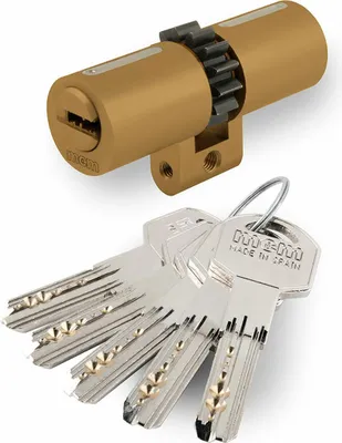 Produktbild von Sicherheitssylinder Profil Schweiz 33-43 Messing, Mit Rad 14 Zähne. Spr14:33-43 Lcm