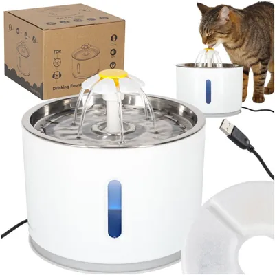 Obrázek produktu pro Automatická fontána pro domácí mazlíčky 2,4 l, USB, LED filtr