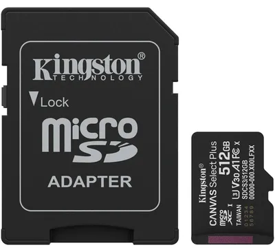 Immagine prodotto di Kingston Technology 512GB microSDXC Canvas Select Plus Gen3 150MB/s A1 Card + Adapter