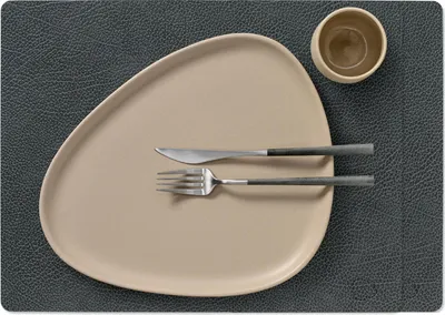 Productafbeelding van LIND DNA Placemats Hippo - Leer - Black Anthracite - 45 x 35 cm - 2 Stuks