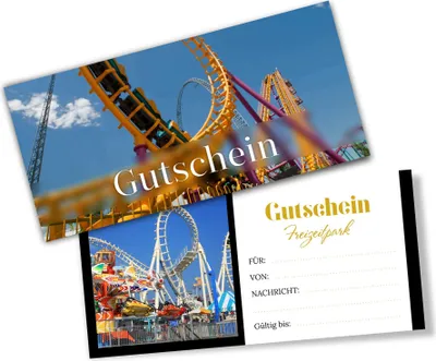 Produktbild von itenga Geschenkgutschein Fotodesign - Motiv FREIZEITPARK Postkarte zum Ausfüllen 21,0 x 9,8 cm