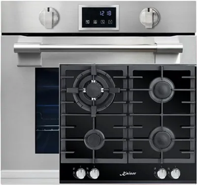 Produktbild von Herd Set Autark EH 6339 XXL Einbau-Backofen 86L, mit Pyrolyse & AirFry, Touchdisplay, Drehknebel, 11 Funktionen mit Gas-Kochfeld 60 cm KCG 6380
