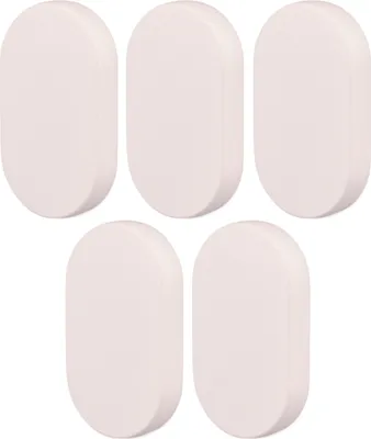 Produktbild von Natural Goods Berlin Möbelgriffe rund OVAL, 16mm Lochabstand, Schrankknöpfe passend für 15-22mm Türstärken, Griffe für Küchenschränke, Kommoden, Sideboard etc., Weiß, 5 Stück
