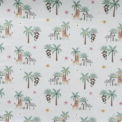 Produktbild von Jersey Kinderstoff Safari ab 0,5x1,5m Baumwolljersey Jersey-Stoff
