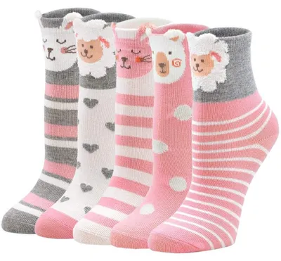 Imagen del producto de Calcetines de algodón alegres para niños, paquete de 5 pares