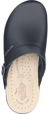 Produktbild von Fly Flot Herren Clog Leder Profilsohle Schnalle 220093, Größe:43 EU, Farbe:Schwarz