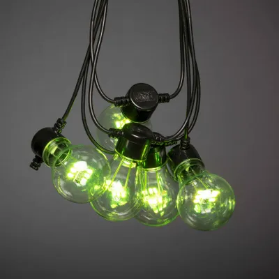 Produktbild von Konstsmide - LED Biergartenkette, mit RGB-Farbwechsel, 10 klare Birnen / 60 RGB Dioden, 5V Außentrafo, schwarzes Kabel
