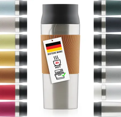 Immagine prodotto di Blumtal thermo mug Classic in acciaio inox 350ml - tazza da caffè a prova di perdite, tazza isolata che mantiene il caldo per 4 ore / il freddo per 8 ore, apertura per bere a 360°, facile chiusura Quick-Press, Pumpkin Spice - Marrone