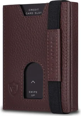 Produktbild von Slim Wallet mit XL Münzfach & RFID-Schutz - Leder Geldbeutel - Mini Geldbörse für Herren und Damen - Kartenetui Echtleder Karten Portemonnaie klein
