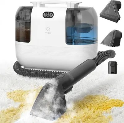 Immagine prodotto di Aspirapolvere e pulitore a vapore portatile - Potenza di aspirazione di 15 kPa - Dispositivo 2-in-1 per la pulizia di auto e mobili