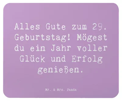 Produktbild von Mr. & Mrs. Panda Mousepad Spruch 29. Geburtstag - Lavendeltraum - Geschenk, mousematte, Mauspad, Erinnerungen, Mouse Pad, Freude schenken, liebevoll handgefertigt, Alter