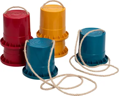 Produktbild von Betzold Laufstelzen aus biobasiertem treeNside-Material, 3er-Set, Farbe: blau/rot/gelb
