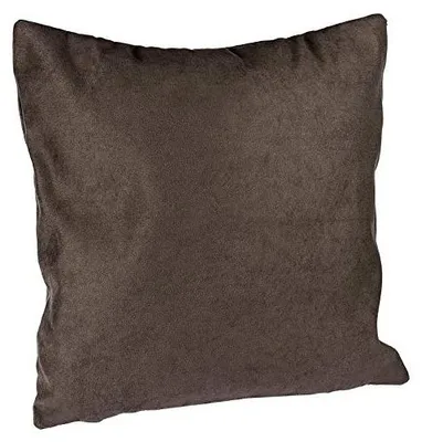 Kuschelkissen 45x45 cm mit Füllung, Reißverschluss, graubraun