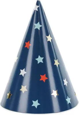 Produktbild von Partyhüte 16cm Geburtstagshut mit Sternen 6er Set Blau