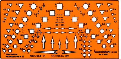 Produktbild von Standardgraph Schablone Planzeichen II Symbolgrößen 1,5 bis 8 mm