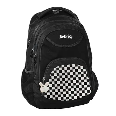 Produktbild von PASO Jugend-Schulrucksack für Mädchen Jungen GITTER schwarz